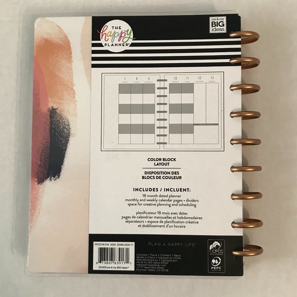 Happy Planner Classic Always Wonder 18 Month Colorblock Layout - Picture 9 of 11